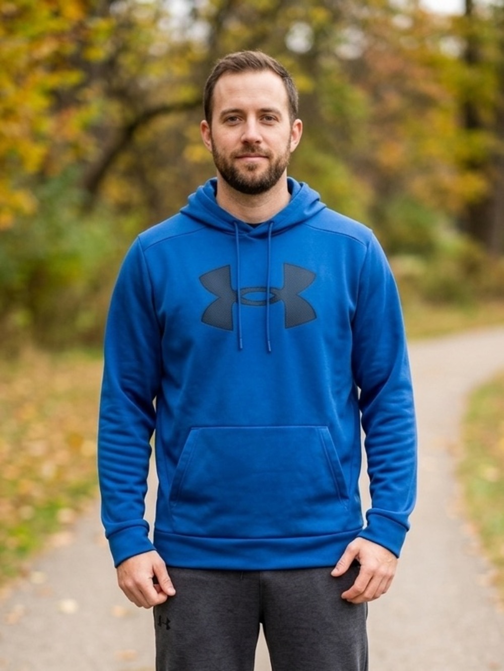 Under Armour Blue Big Logo Hoodie Sweatshirt